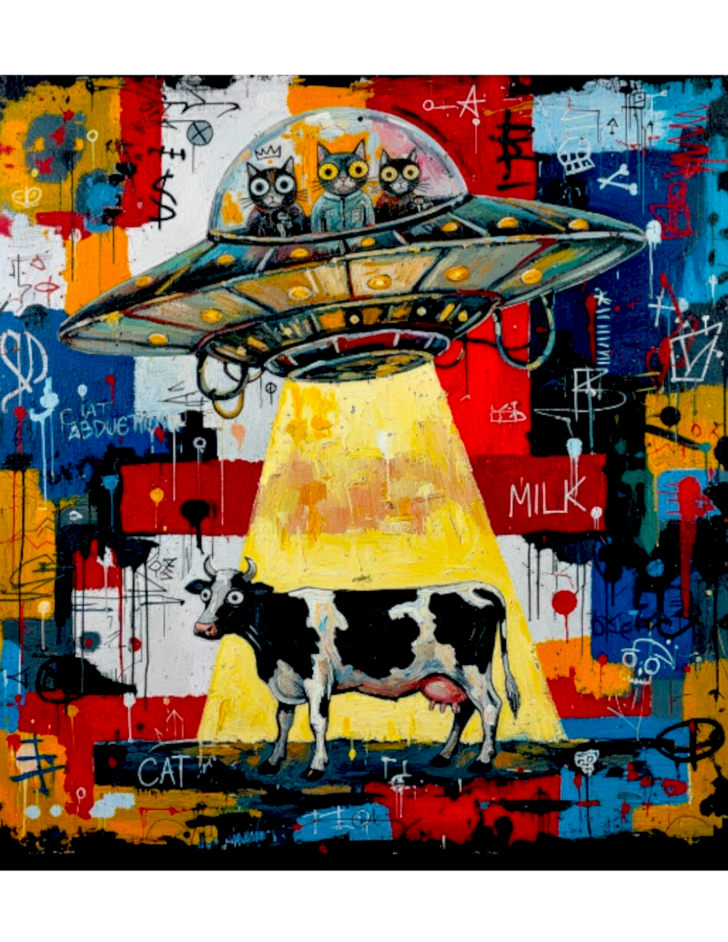 Chats alien et vache