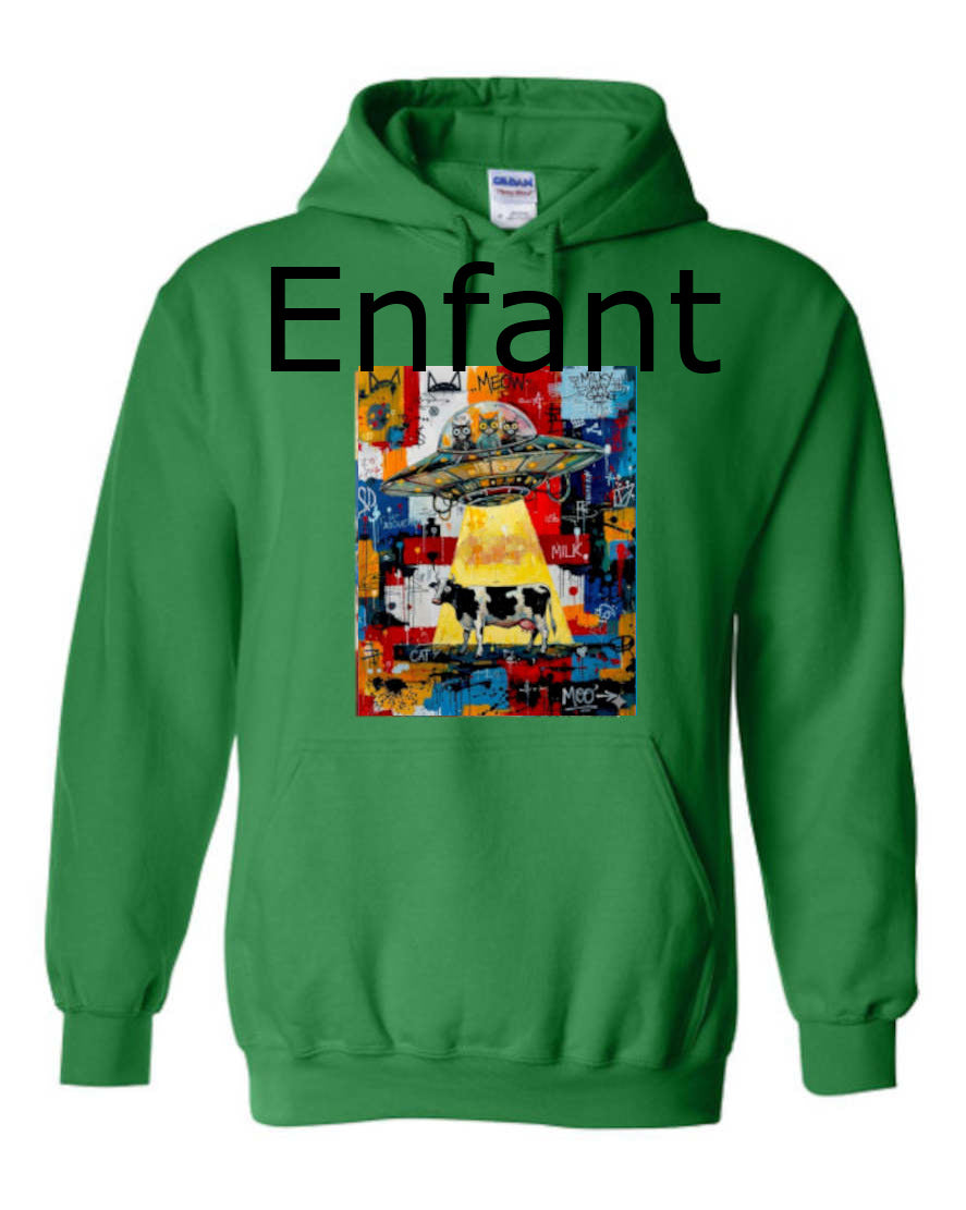 Chat Alien & Vache - Hoodie Enfant