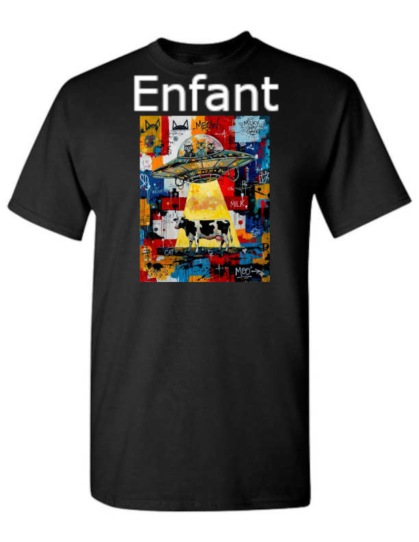 Chat Alien & Vache - T-Shirt Enfant