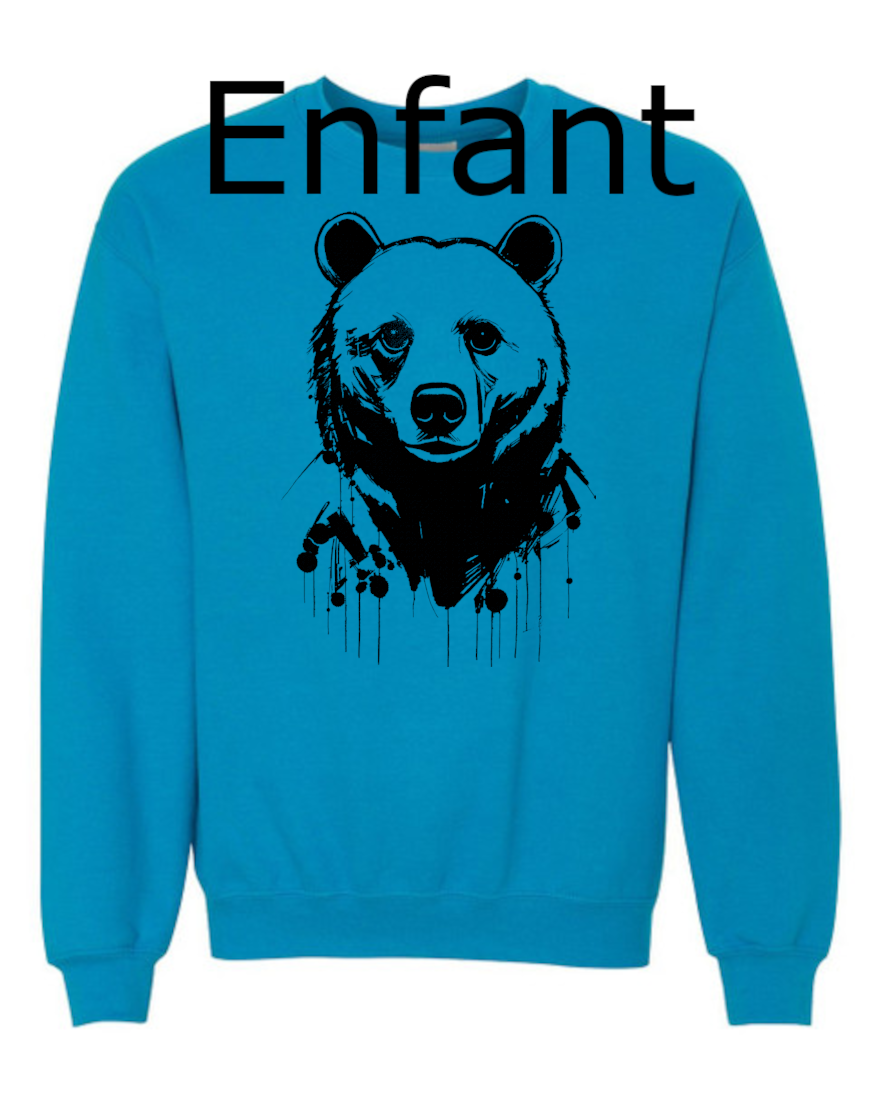 Ours Noir Crewneck DTF Enfant