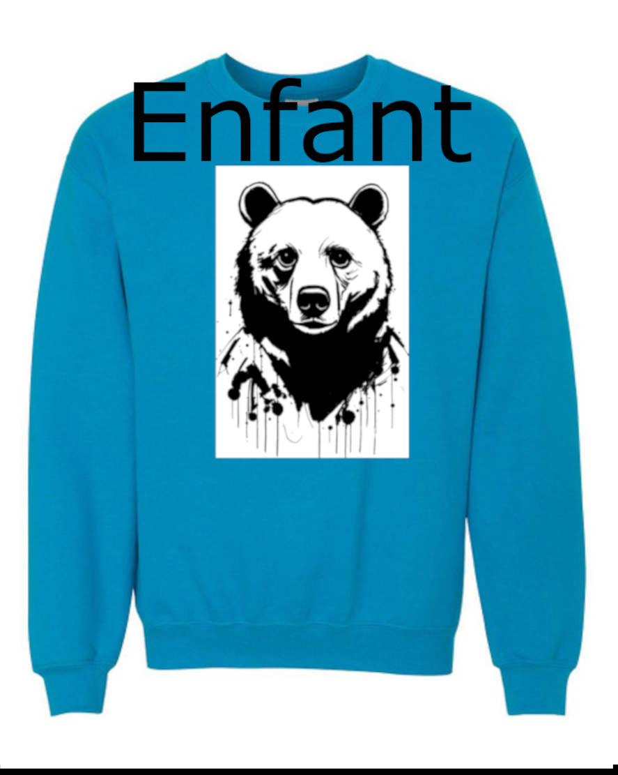 Ours Noir Crewneck Standard Enfant