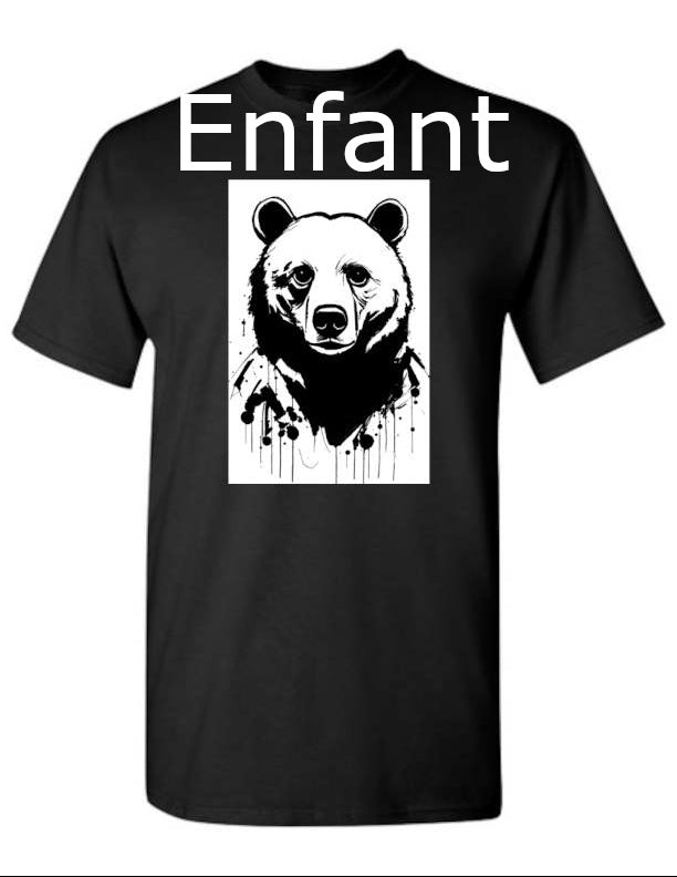Ours Noir T-shirt Standard Enfant