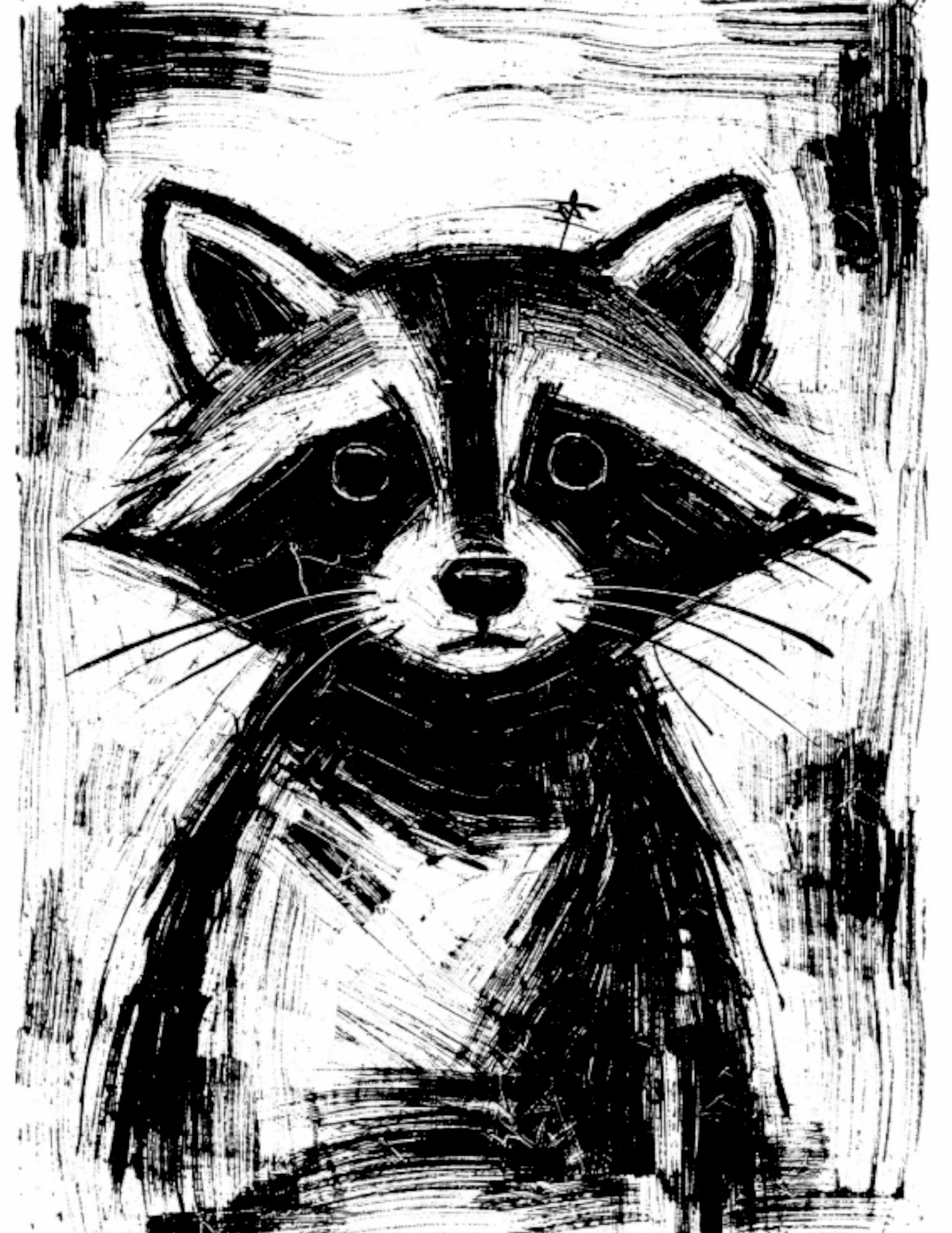 Raton-laveur noir et blanc - Tasse