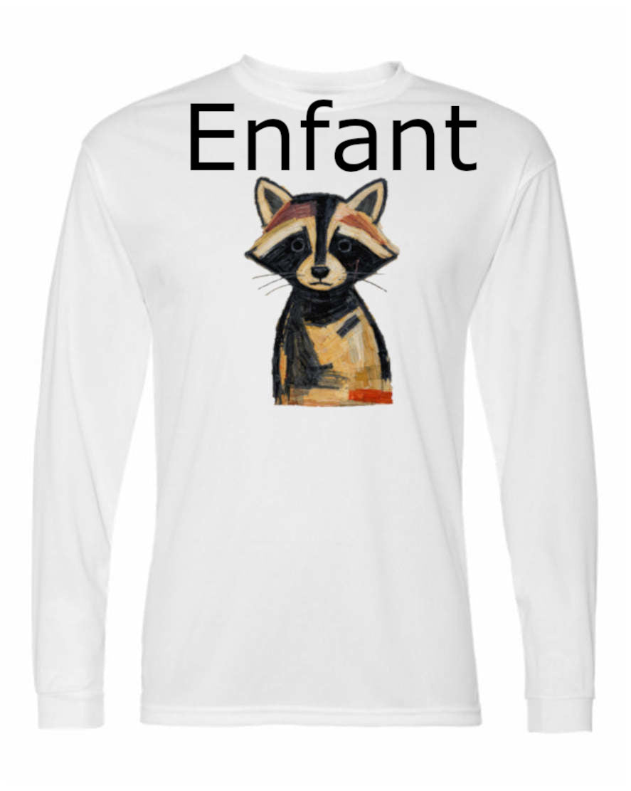 Raton Laveur T-Shirt Manche Longue POLY Enfant
