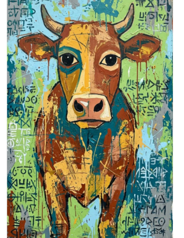 T-Shirt manche longue polyester adulte - Vache